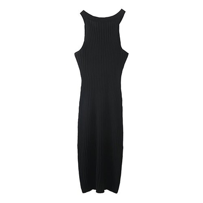 Summer Narrow Shoulder Vest Skirt Sleeveless New Side Split Pits Sexy Hip Skirt