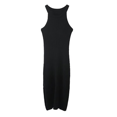 Summer Narrow Shoulder Vest Skirt Sleeveless New Side Split Pits Sexy Hip Skirt