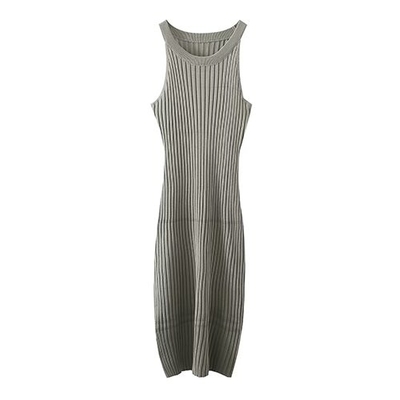 Summer Narrow Shoulder Vest Skirt Sleeveless New Side Split Pits Sexy Hip Skirt