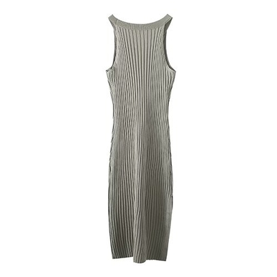 Summer Narrow Shoulder Vest Skirt Sleeveless New Side Split Pits Sexy Hip Skirt