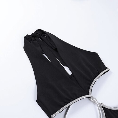 OEM sexy skirt spring new polyester sleeveless  deep V beauty back waist hollow bag dress